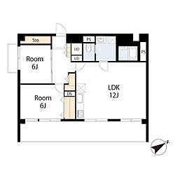 山下町ハイツ 2LDKの間取図画像