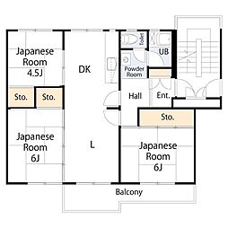 洋光台南第1住宅4-16号棟 3LDKの間取図画像