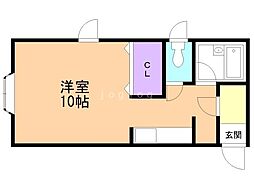 コンフォート中ノ沢 ワンルームの間取図画像
