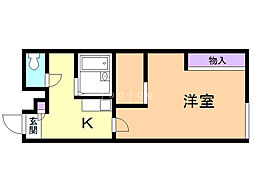 レオパレス真栄 2階1Kの間取り