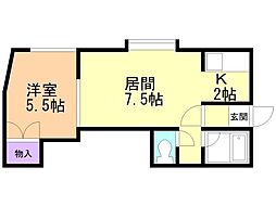 ハイツミルキーウェイ 1LDKの間取図画像