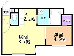 札幌市営南北線 平岸駅 徒歩3分の賃貸マンション 3階1LDKの間取り
