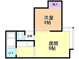プルミエール平岸 1LDKの間取図画像