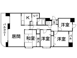 リーベンデール月寒中央 3階4LDKの間取り