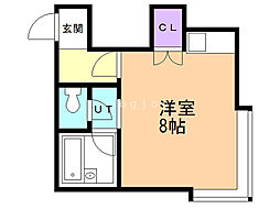 メゾン中の島 ワンルームの間取図画像