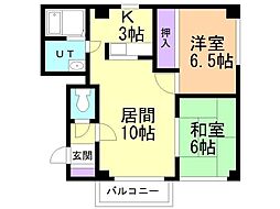 ヴァンヴェール61 2LDKの間取図画像