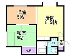 メゾン伊達 2LDKの間取図画像