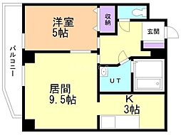 ヴェルジェ65 1LDKの間取図画像