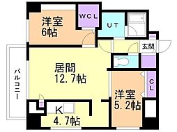 F018H1RAGISHI 2LDKの間取図画像