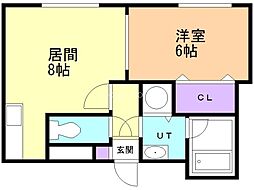 ルナパーク2 1LDKの間取図画像