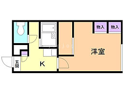 レオパレスシャスティMS 1Kの間取図画像