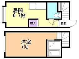 メゾン・ド・ベル 1DKの間取図画像
