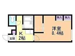 レオパレスオールドリバー清田 1Kの間取図画像