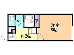 レオパレスバレーコリーヌ 1Kの間取図画像