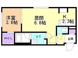 LA・GARE 1LDKの間取図画像