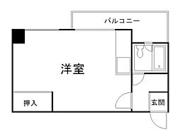 平岸グリーンビル ワンルームの間取図画像