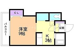 ローレル平岸 1Kの間取図画像