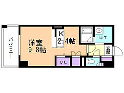 ホーリーフォート南平岸 1Kの間取図画像