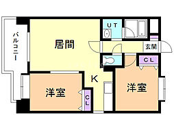 NOVA福住東 2LDKの間取図画像
