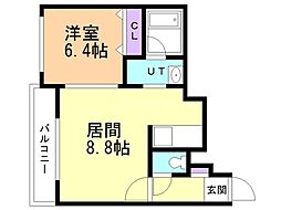 シャトーメナール 1DKの間取図画像