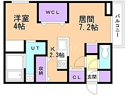 melaverde 1LDKの間取図画像