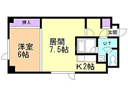 ブルースカイ月寒 1LDKの間取図画像