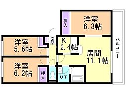 アイリスコート 3LDKの間取図画像