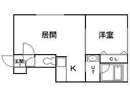 ラ・ヴィーニュ1 1LDKの間取図画像