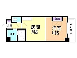 ミルフィオーレ学園前 1DKの間取図画像