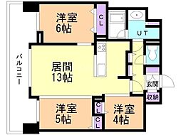 札幌市豊平区月寒中央通10丁目マンション 3LDKの間取図画像