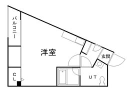 グランメール美園 1LDKの間取図画像