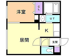 ラフィナート 1LDKの間取図画像