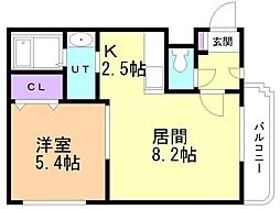 グランメールY・S 1LDKの間取図画像