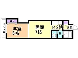 ル・クラシック13B 1LDKの間取図画像