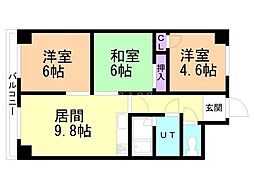 第2すずらんハイツ 3DKの間取図画像