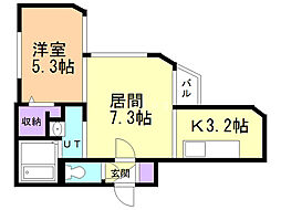 レジーナ学園前 1LDKの間取図画像