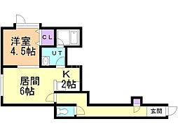 ベストハウス月寒 1LDKの間取図画像