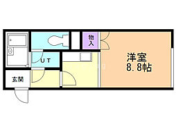 ルナ5・9 ワンルームの間取図画像