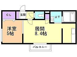 アクアトピア福住 1LDKの間取図画像