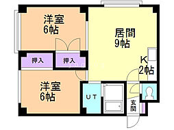 ハイツブローニュ 2LDKの間取図画像