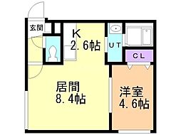 札幌市豊平区西岡五条1丁目マンション 1LDKの間取図画像