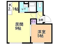 札幌市豊平区西岡五条1丁目マンション 1LDKの間取図画像