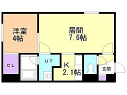 カレラ月寒中央 1LDKの間取図画像
