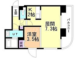 レガートタワー月寒中央 1LDKの間取図画像
