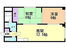 チェリーコート豊平公園 2LDKの間取図画像