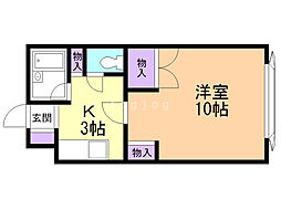 クラシック 1Kの間取図画像