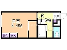 レオパレスアベニュー 1Kの間取図画像