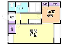 レオパレス大樹 1LDKの間取図画像