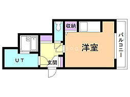 パークヒル ワンルームの間取図画像