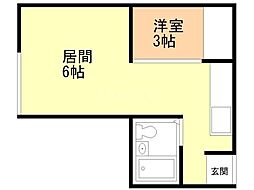 山田コーポ 1DKの間取図画像